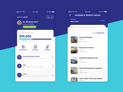 CHUBB Insurance App - Company Insurance Interface