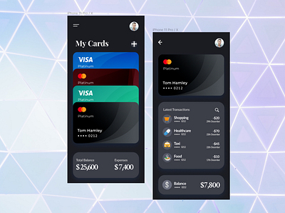 Finance App idea app black ui business cards finance finance app finance business idea ui ux