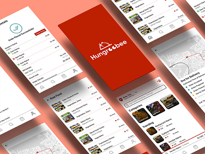 Hungreebee: Even a Customer can become a Vendor! app branding design illustration logo ui