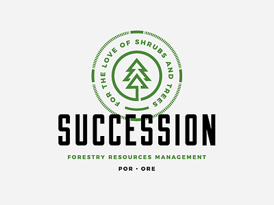 Succession | Forestry Resources Management block branding forest green logo mark retro style stamp tree typography vintage modern