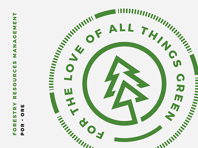 For the Love of All Things Green block branding forest green logo mark retro style stamp tree typography vintage modern