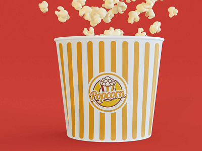 Bumble Cinema Popcorn Mockup bumble cinema design food graphic design hall mockup movie popcorn psd simple snacks