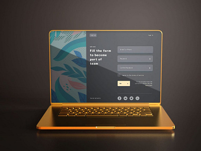 Golden Light Laptop Mockup