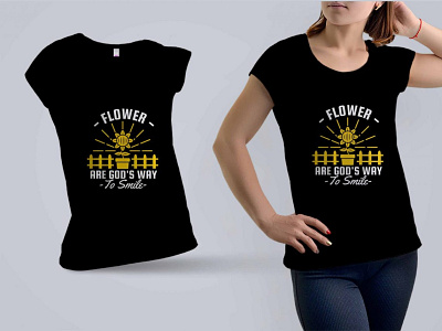 Free Sunny Flower T-shirt Design Mockup