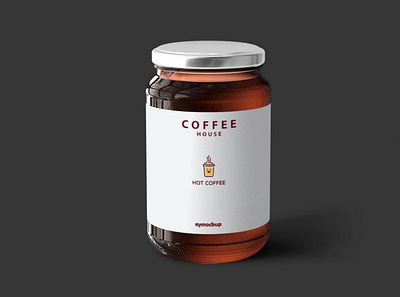 Black Coffee Glass Jar Mockup black bottle branding coffee design glass graphic design jar logo mockup vector
