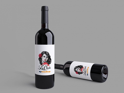 Dark Black Wine Bottle Mockup black bottle branding dark design graphic design mockup typography vector wine