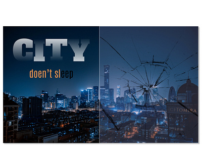 City doesn't sl eep ( glassmorphism) concept design design dribbbleweeklywarmup illustration typography ui website