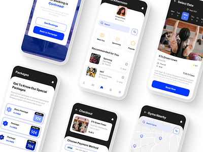 Book a Work Out App app booking gym gym training ui ux work out