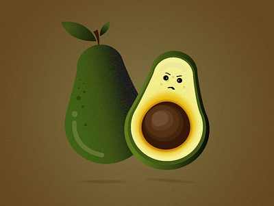 Angry avocados illustration vector