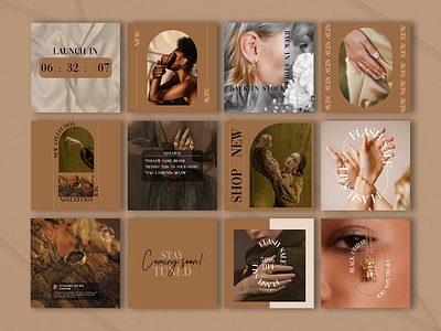 Social Media Posts - Jewelry Brand brand branding design facebook graphic design illustration instagram jewelry luxury media pinterest post social media template vector