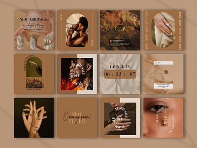 Social Media Posts - Jewelry Brand brand branding design facebook graphic design illustration instagram luxury media pintersest posts savee social template