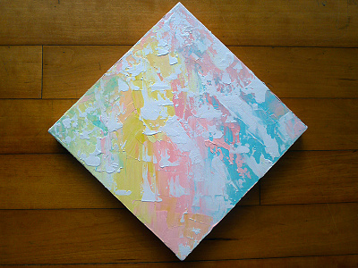 Upcoming spring abstract canvas mint blue pastel pink warm warmth white yellow