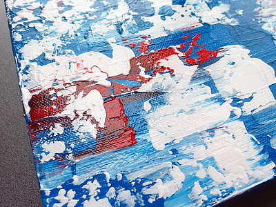 steel red blue abstract acrylics blue canvas fine art red