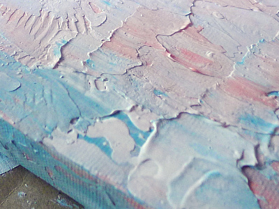 shell tone abstract acrylics beach blue fine art painting pastel pink sea shell
