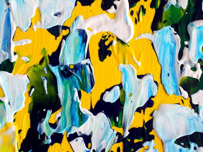 Forsythia abstract acrylics canvas fine art painting