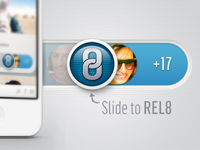 REL8 feed illuminate iphone app slider social
