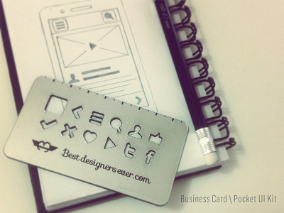 Business Card \ Pocket UI Kit best designers ever business card iphone kit sketch stencil ui wireframing