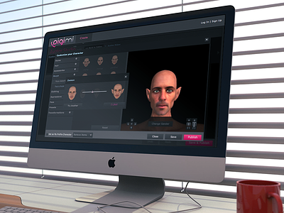 Digimi 3d app avatar dark gallery game gui popup slider web