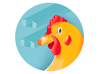 Javat's Farm chicken farm illustration logo pollo procreate vector