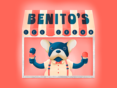 Benito's Ice Cream frenchiedog icecream illustration ipadpro procreate