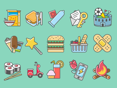 Glovo Categories categories flat food glovo icons illustration send