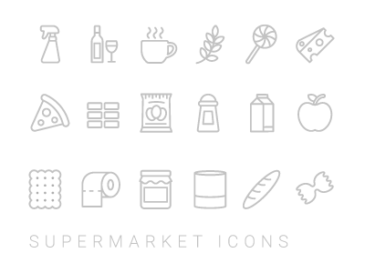 Supermarket Icons categories flat food icons line supermarket