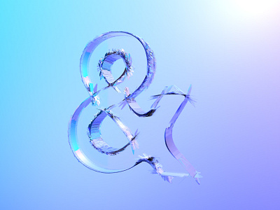 & ampersand branding cinema4d crystal dynamic experimental letter lettering typography