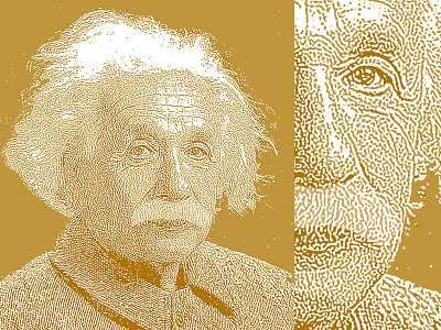 Albert Einstein • L A B R I D A E colorful coral culture diffusion digital gold icon illustration nobel organic prize reaction