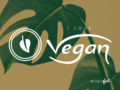 I Love Vegan • Universal Vegan Symbol • Lettering branding food healthy heart helpful iconography icons leaf nature symbols typography universal