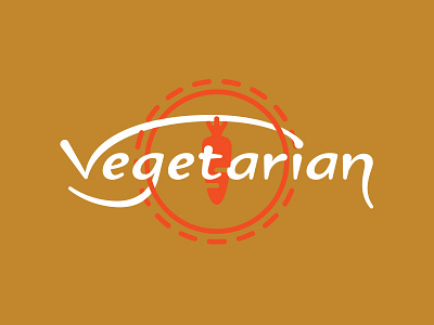 Vegetarian Monogram branding carrot ecological food heart iconography icons monogram orange symbols typography universal
