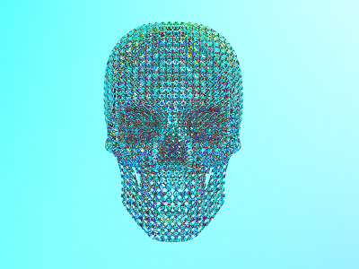 Diamond Skull [Front] 3d cinema4d crystal diamond experimental geometric geometry human shining skull