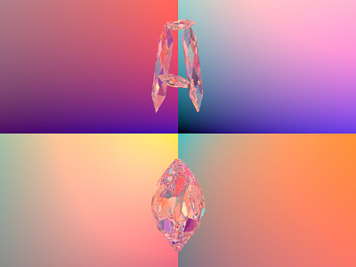 Ace of Diamonds 36daysoftype 3d cinema4d colorful diamond geometric lettering render shining type typography