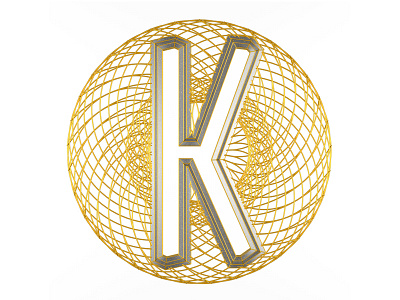 K 36daysoftype cinema4d floating geometric gold golden lettering mandala metal render typography