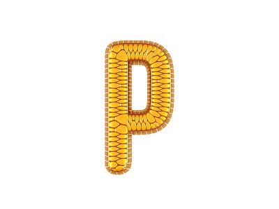 P 36daysoftype cinema4d experimental floating geometric gold golden lettering metal render typography