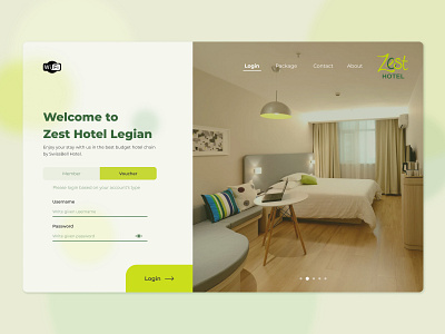 Wifi Login Pop-up Page for Budget Hotel desktop hotelweb user interface webdesign website wifi