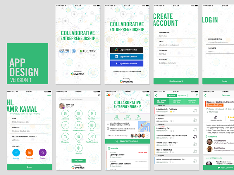 Collective App Screens visual design user interface entertainment navigation ixd userexperience ux ui mobileapp mobile