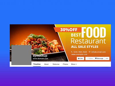 Free Food Facebook Cover Design branding design download free mockup psd ui ux vector web
