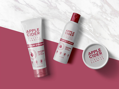 Apple Cosmetic Product Mockup apple cosmetic cream design mockup product psd red skincare
