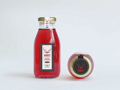 Red Forest Vodka Bottle Mockup