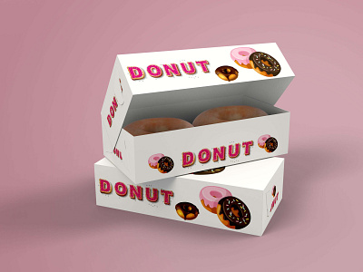 Cute Donut Paper Lock Box Mockup