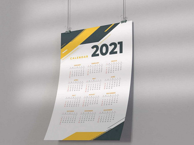 Single Panel Wall Calendar Mockup