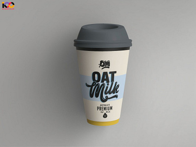 Oat Milk Paper Cup Mockup