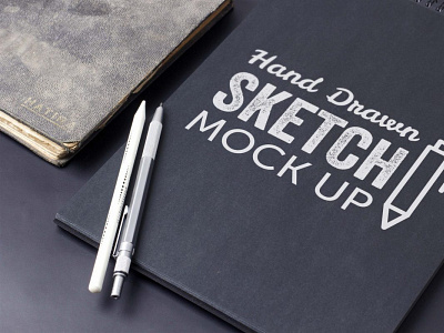 Hand Drawn Sketch Book Mockup book branding clean design download free illustration latest logo mockup premium psd sketch ui web