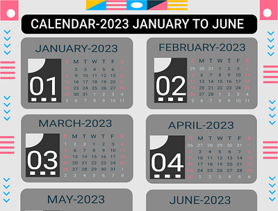 Calendar 2023 calendar design calendar2023 graphic design happy new year illustration logo new year2023