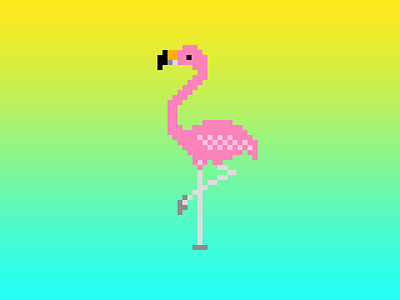 Flamingo 80s flamingo florida illustration pixel