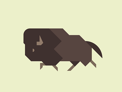 Bison bison buffalo geometry illustration vector west