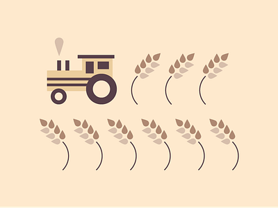 Farming agriculture crop geometry harvest illustration tractor vector