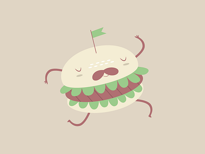 Dancing Panino dance fast food hamburger illustration mustache restaurant vector
