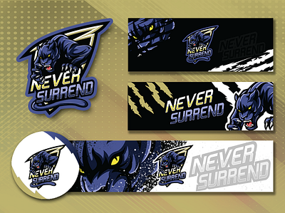 NeverSurrend esport logo design alakazam banner esport esports logo gaming gaminglogo illustration logo logo design panther