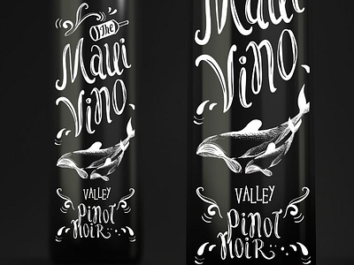 The Maui Vino bottles illustration mauis dolphin typography wine